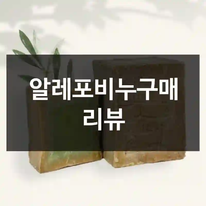 알레포비누구매 리뷰