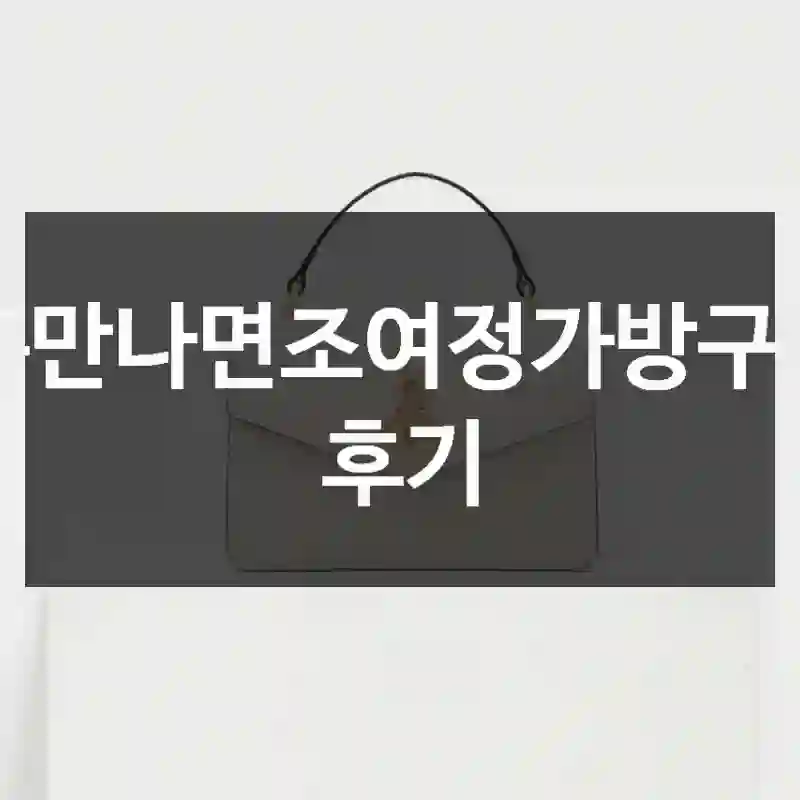 틈만나면조여정가방구입 후기